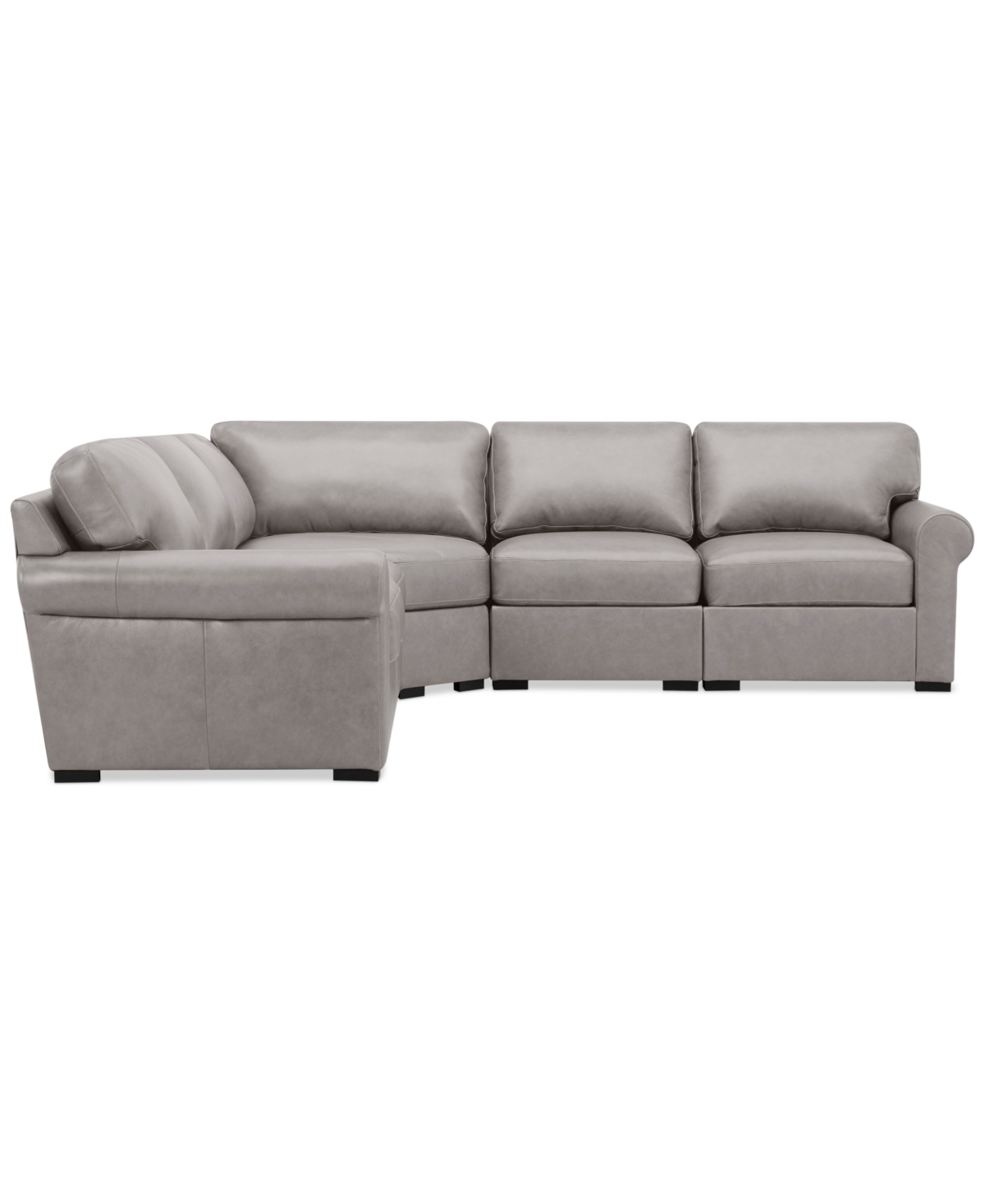 Macy's Radley Roll Arm 117" 5-pc. Leather Wedge Corner L Sectional, Exclusively At