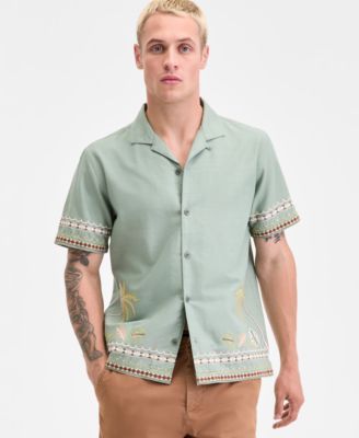 Sun + Stone - Men's Embroidered Palm Shirt