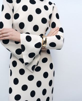 Mango Women's Flared Sleeves Polka Dot Dress - Macy's