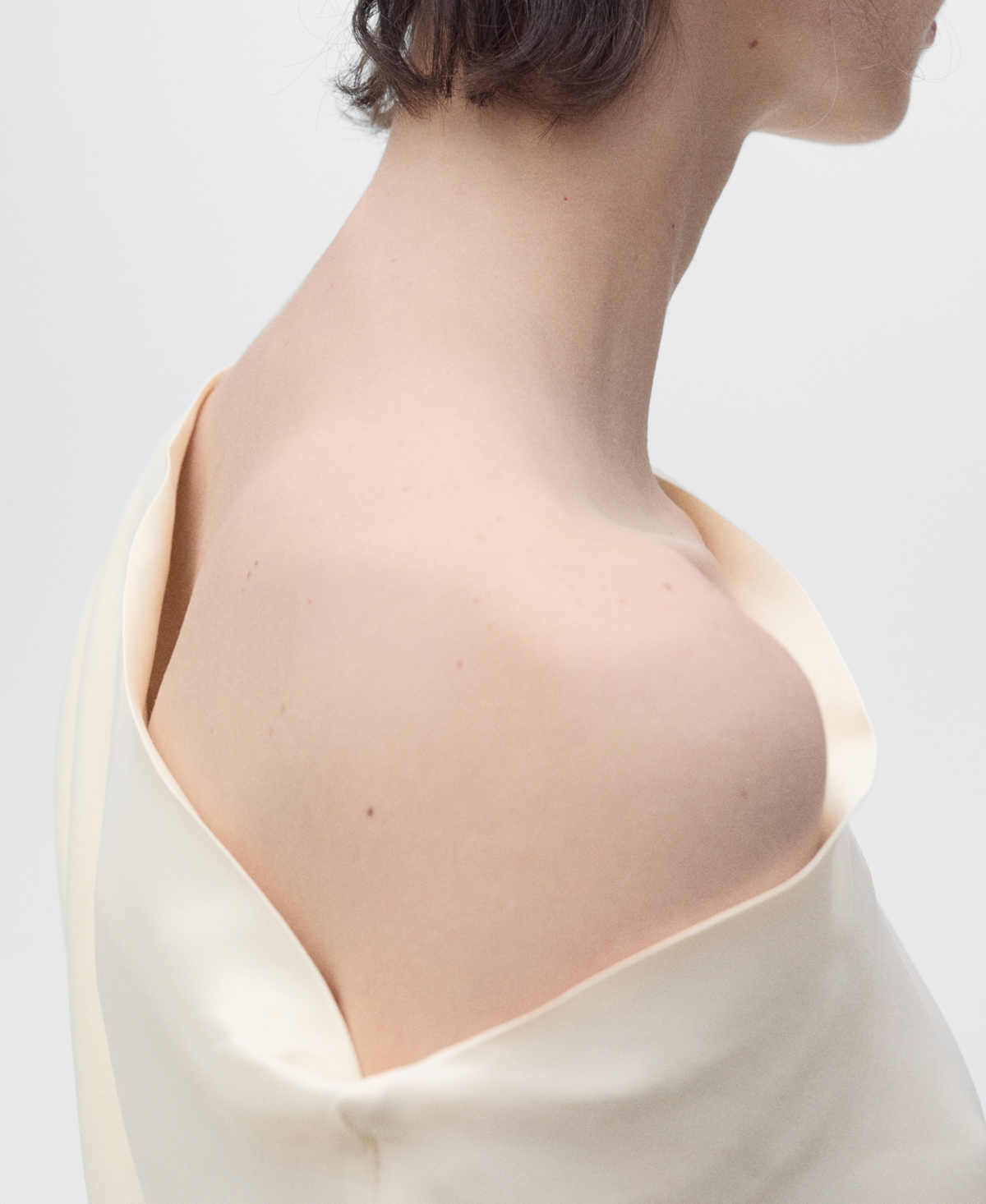 Mango Draped Asymmetrical Midi-dress Ecru In Ecru