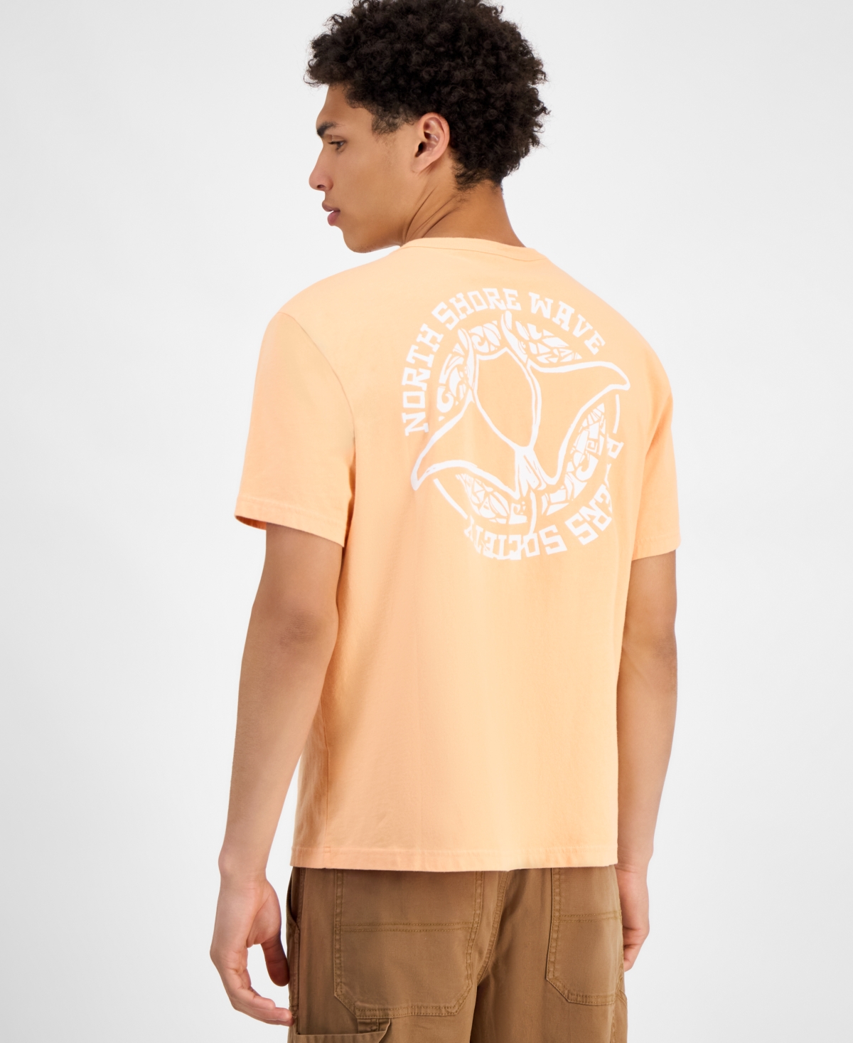 SUN + STONE MEN'S SHORT SLEEVE MANTA RAY GRAPHIC CREWNECK T-SHIRT, EXCLUSIVELY AT MACY'S 