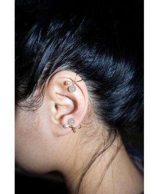 Colette — Jade and pearl ear cuffs