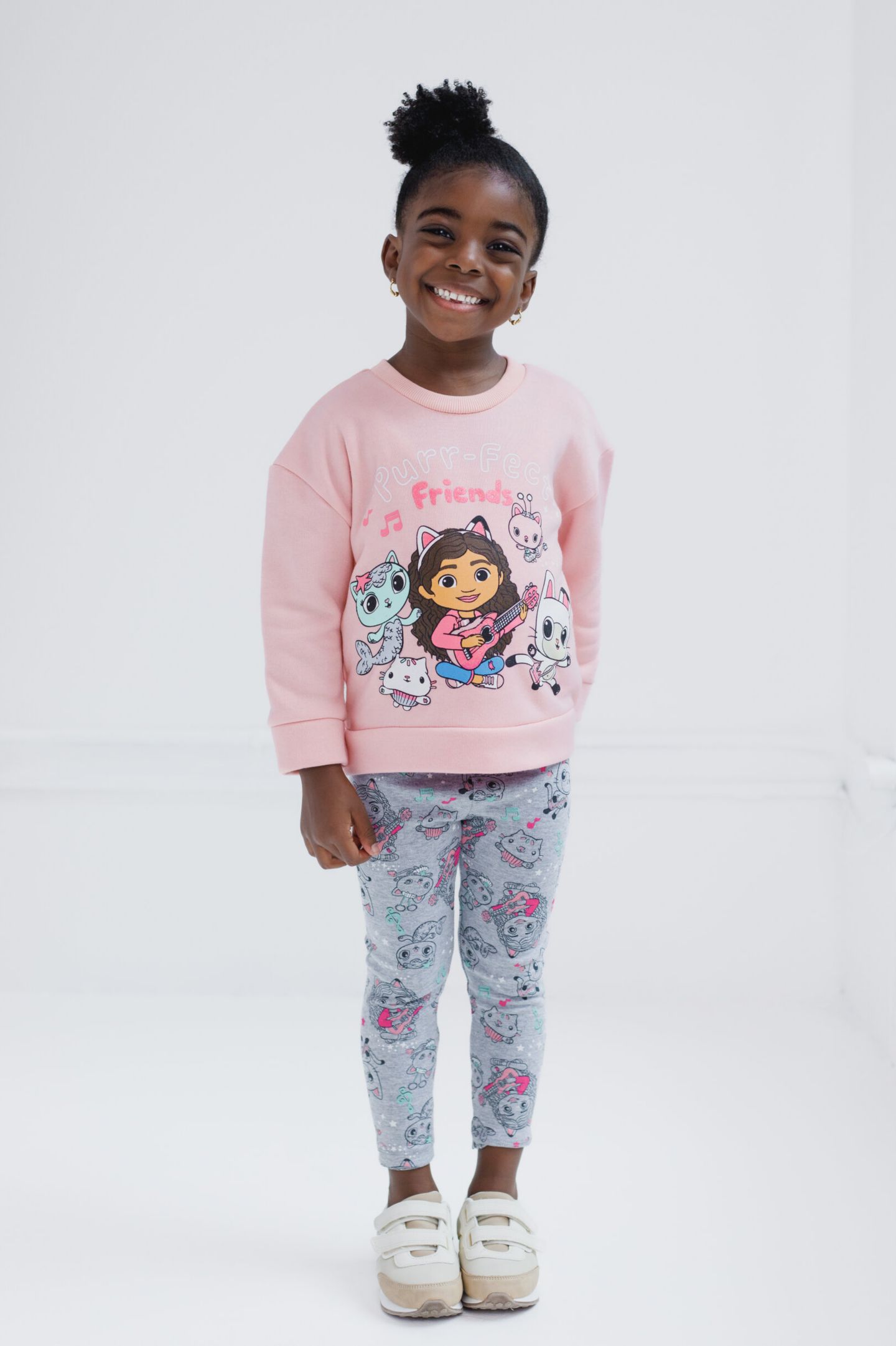 Комплекты Gabby's Dollhouse Dreamworks Pullover Fleece Sweatshirt and Leggings Outfit Set для девочек-малышей, цвет: Серый / Розовый — фото 4