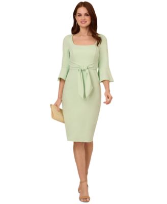 Women's Tie-Front Bell-Sleeve Sheath Dress