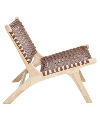 Luna Leather Woven Accent Chair