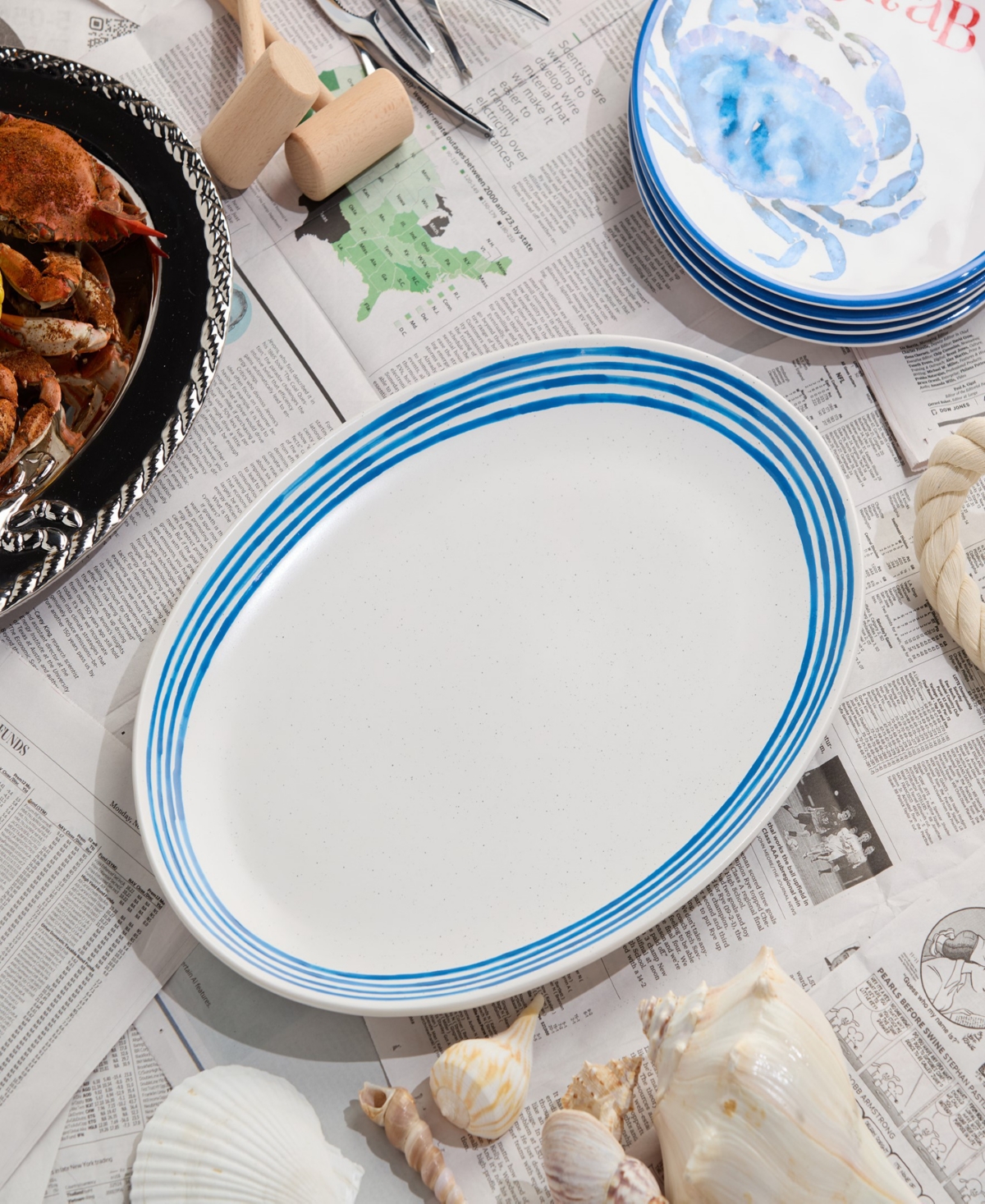 Certified International Dockside Oval Platter In Blue