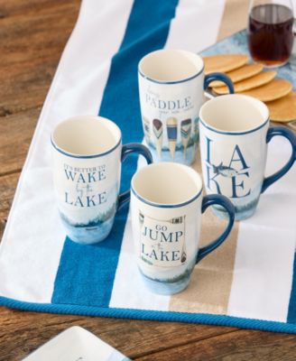 Wake At The Lake 4-Pc. Mugs, Service For 4
