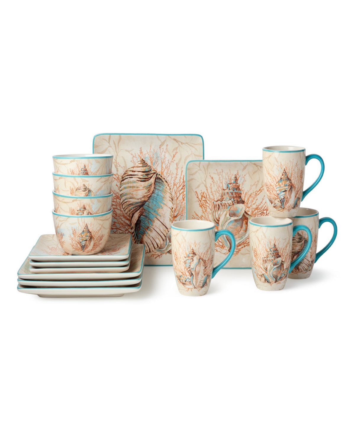 Escape to the Sea 16 Pc. Dinnerware Set, Service for 4 - Miscellaneous