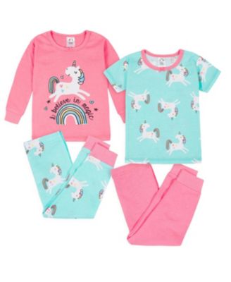 Baby Girls 4-Piece Snug Fit Cotton Pajamas
