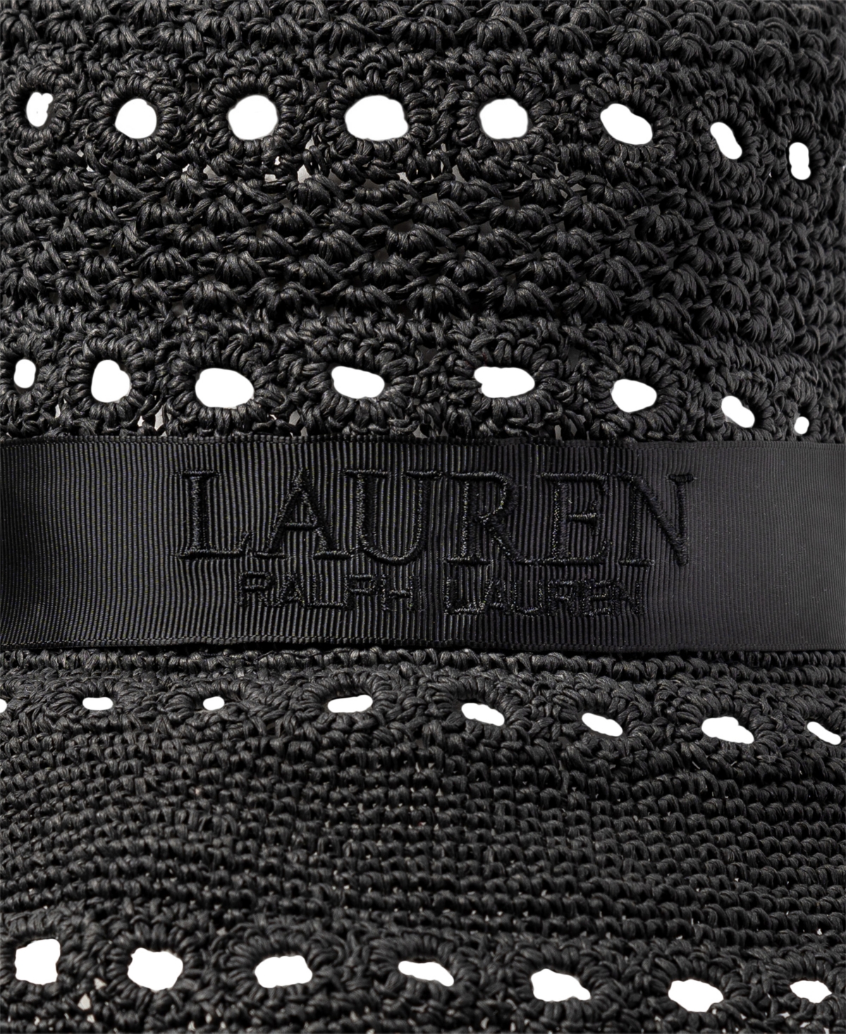 Ralph Lauren Crochet Bucket Hat In Black