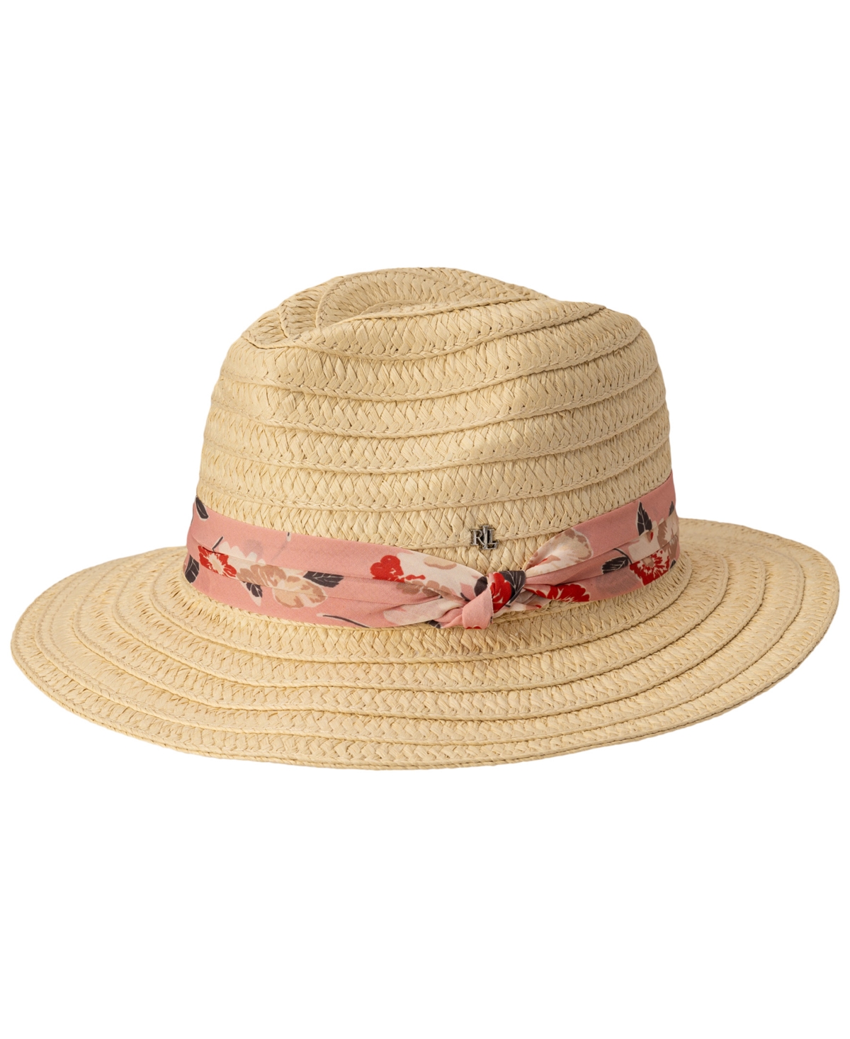 Fabric Band Fedora Hat - Natural