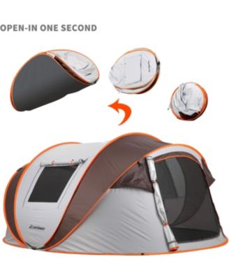 Camping Instant Tent, 6 Person Pop Up Tent, Water Resistant Dome Tent, Easy Setup for Camping Hiking and Outdoor, Portable Tent with Carry Bag, for 3 Seasons