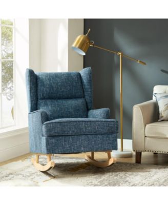   Standard Size   Fabric Upholstery  Modern Rocking Design, Solid Wood Legs  Rocking Chair