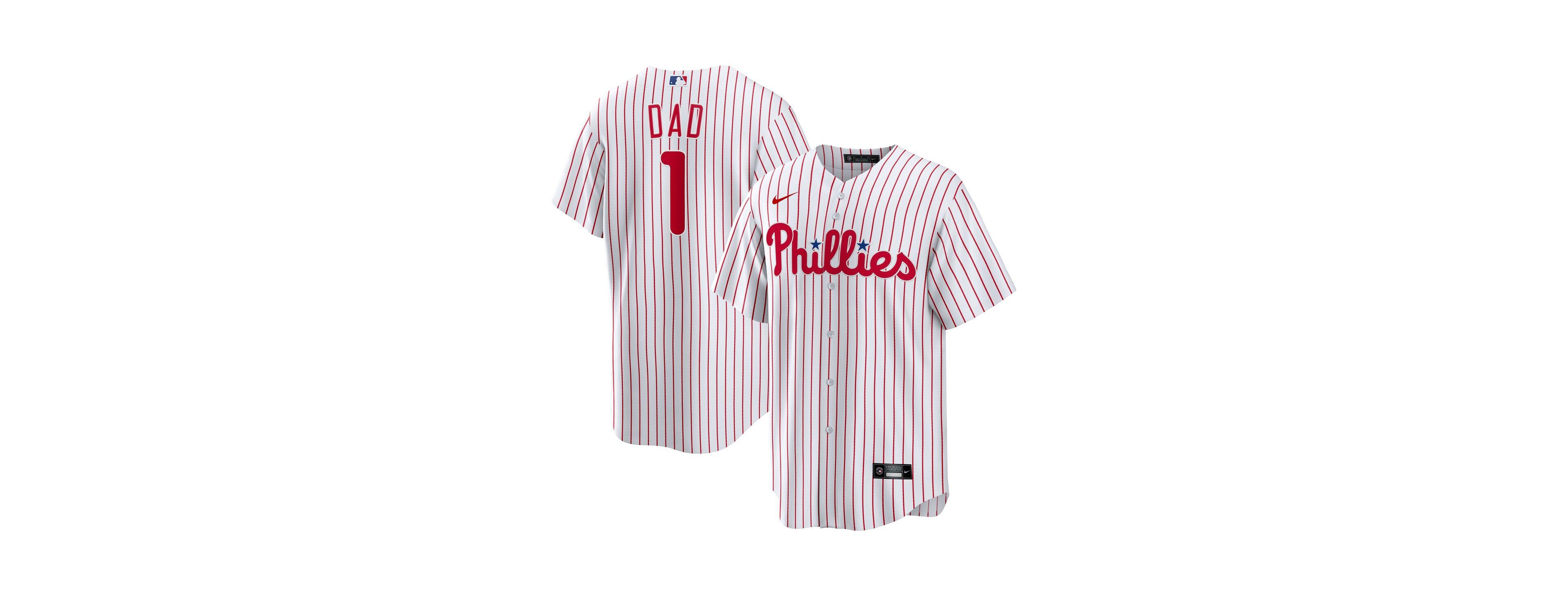 Nike Men's White Philadelphia Phillies 1 Dad Home Replica Jersey