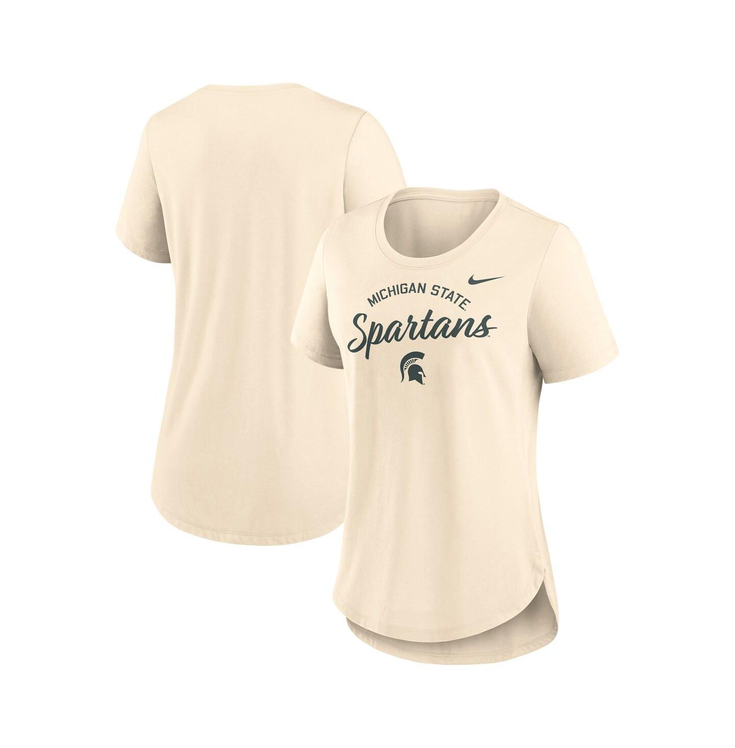 Женская футболка Nike Cream Michigan State Spartans Script Logo Tri-Blend — фото 1