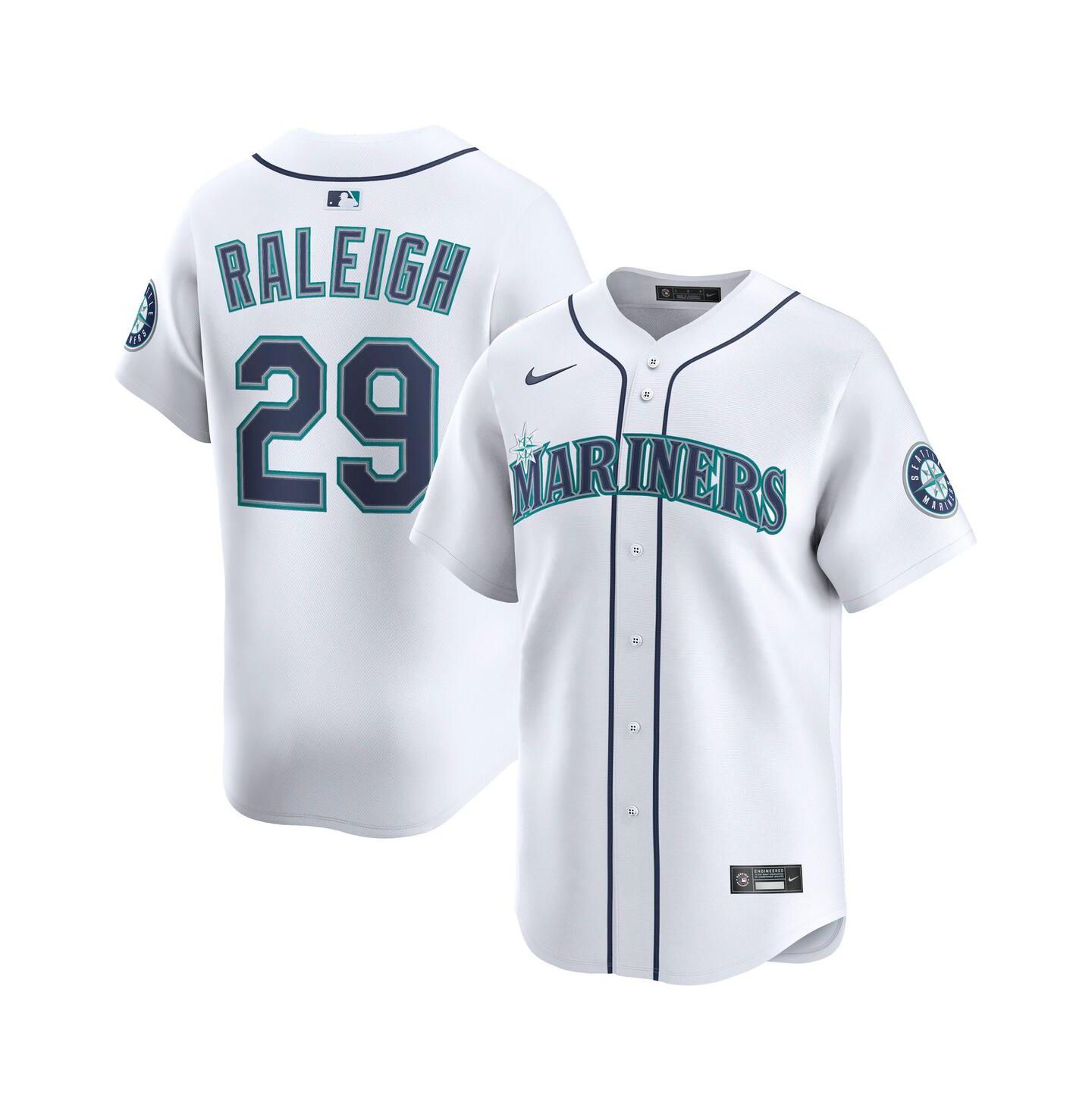 Мужской топ Nike Cal Raleigh White Seattle Mariners Alternate Limited Player Jersey — фото 1