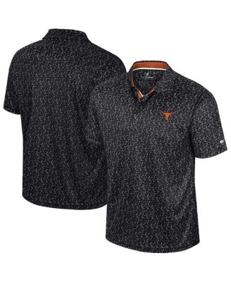 Colosseum - Men's Black Texas Longhorns Sublimated Golf Polo Shirt