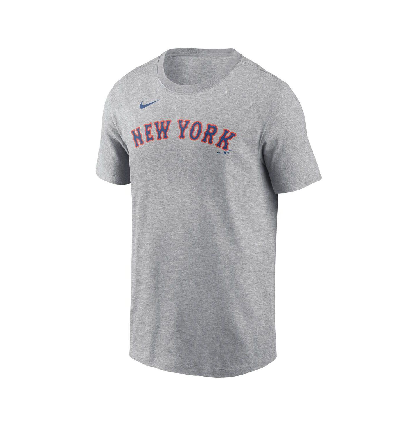 Мужская футболка Nike Francisco Lindor Heather Gray New York Mets Fuse Name & Number — фото 2