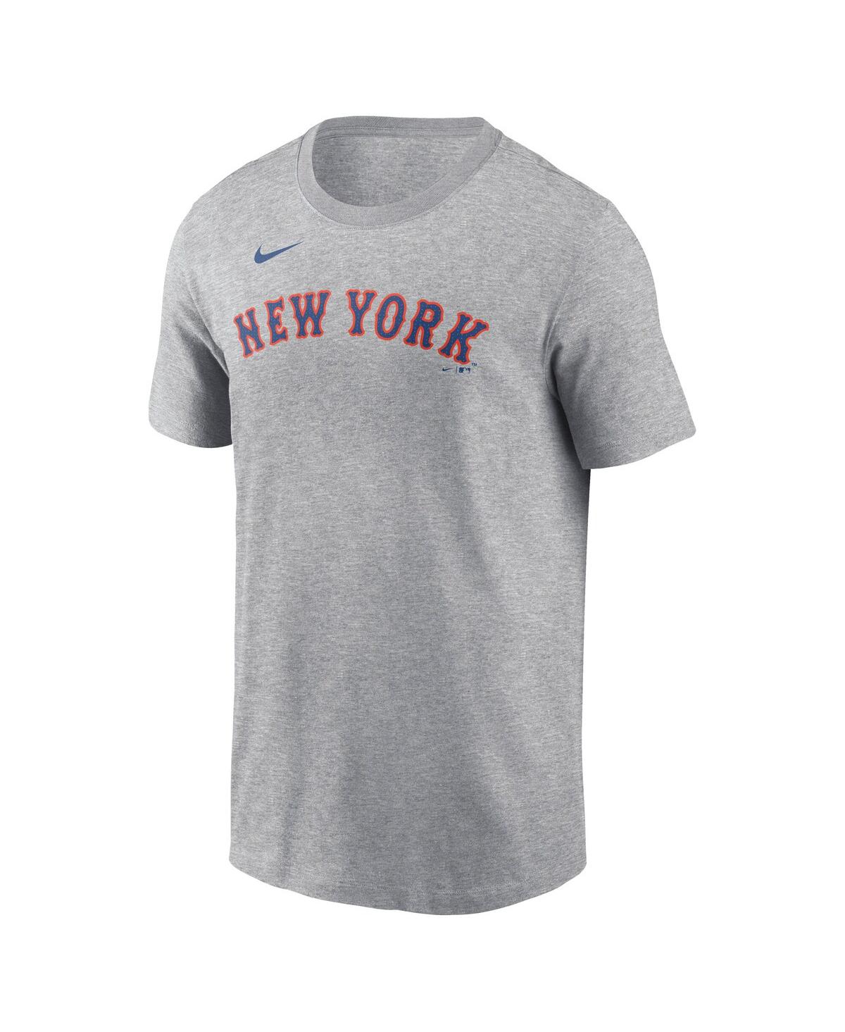 Nike Men's Francisco Lindor Heather Gray New York Mets Fuse Name Number T-shirt In Gray