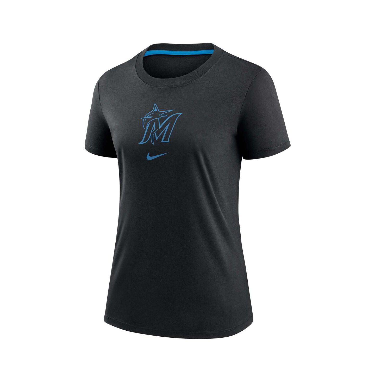 Женская футболка Nike Black Miami Marlins Authentic Collection Early Work Tri-Blend — фото 3