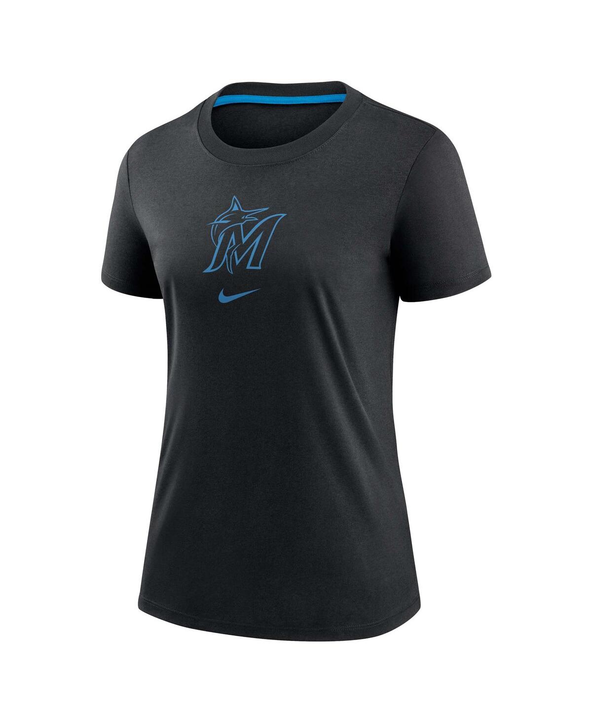 Nike Women's Black Miami Marlins Authentic Collection Early Work Tri-blend T-shirt In Black