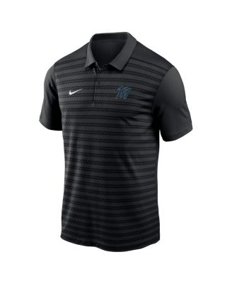 Men's Black Miami Marlins Authentic Collection Victory Performance Polo Shirt