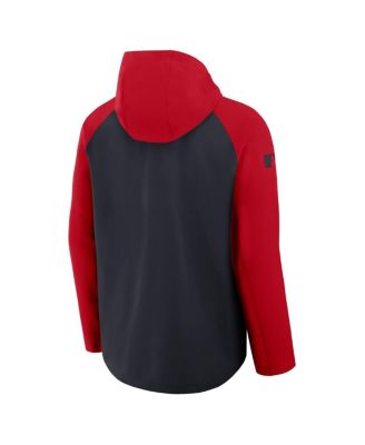 Men's Navy/Red Washington Nationals Authentic Collection Raglan Performance Full-Zip Jacket