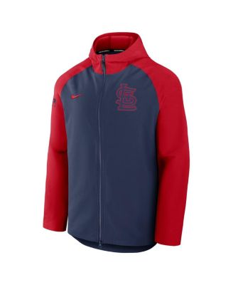Men's Navy/Red St. Louis Cardinals Authentic Collection Raglan Performance Full-Zip Jacket
