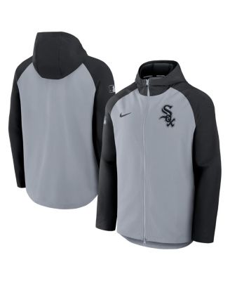 Nike - Men's Gray/Black Chicago White Sox Authentic Collection Raglan Performance Full-Zip Jacket