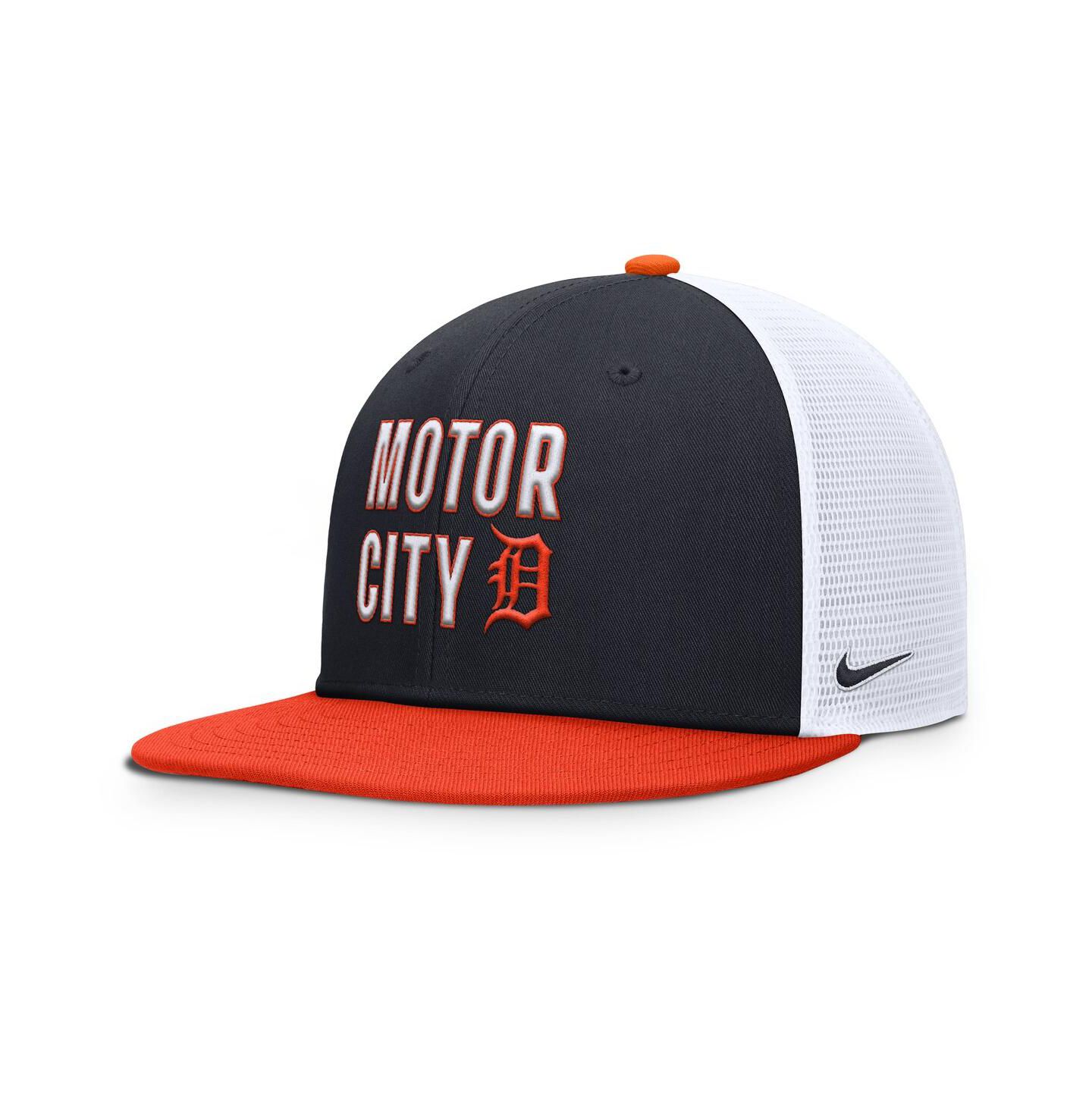 Мужская кепка Nike Navy/Orange Detroit Tigers Pro Trucker Snapback Hat — фото 3