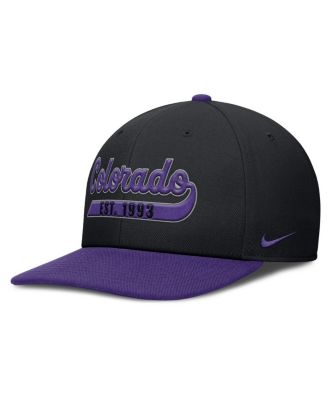 Men's Black/Purple Colorado Rockies Pro Performance Snapback Hat