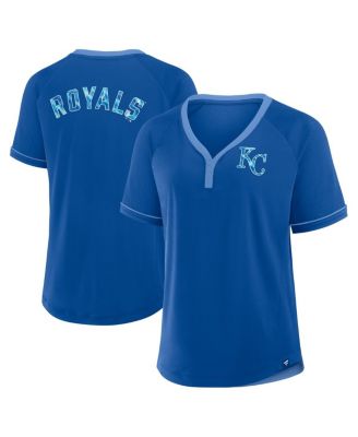 Fanatics - Women's Royal Kansas City Royals League Diva Star Raglan V-Neck T-Shirt