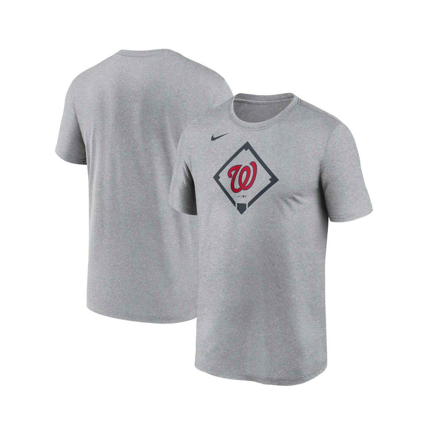 Мужская футболка Nike Heather Gray Washington Nationals Icon Legend Performance — фото 1