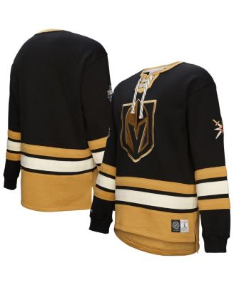 Mitchell & Ness - Men's Black Vegas Golden Knights Heritage Lace-Up Pullover Sweatshirt