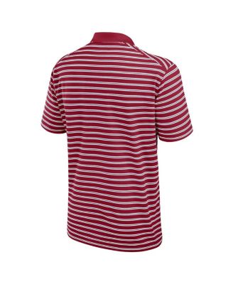 Men's Cardinal/White Stanford Cardinal Primetime Victory Striped Performance Polo Shirt