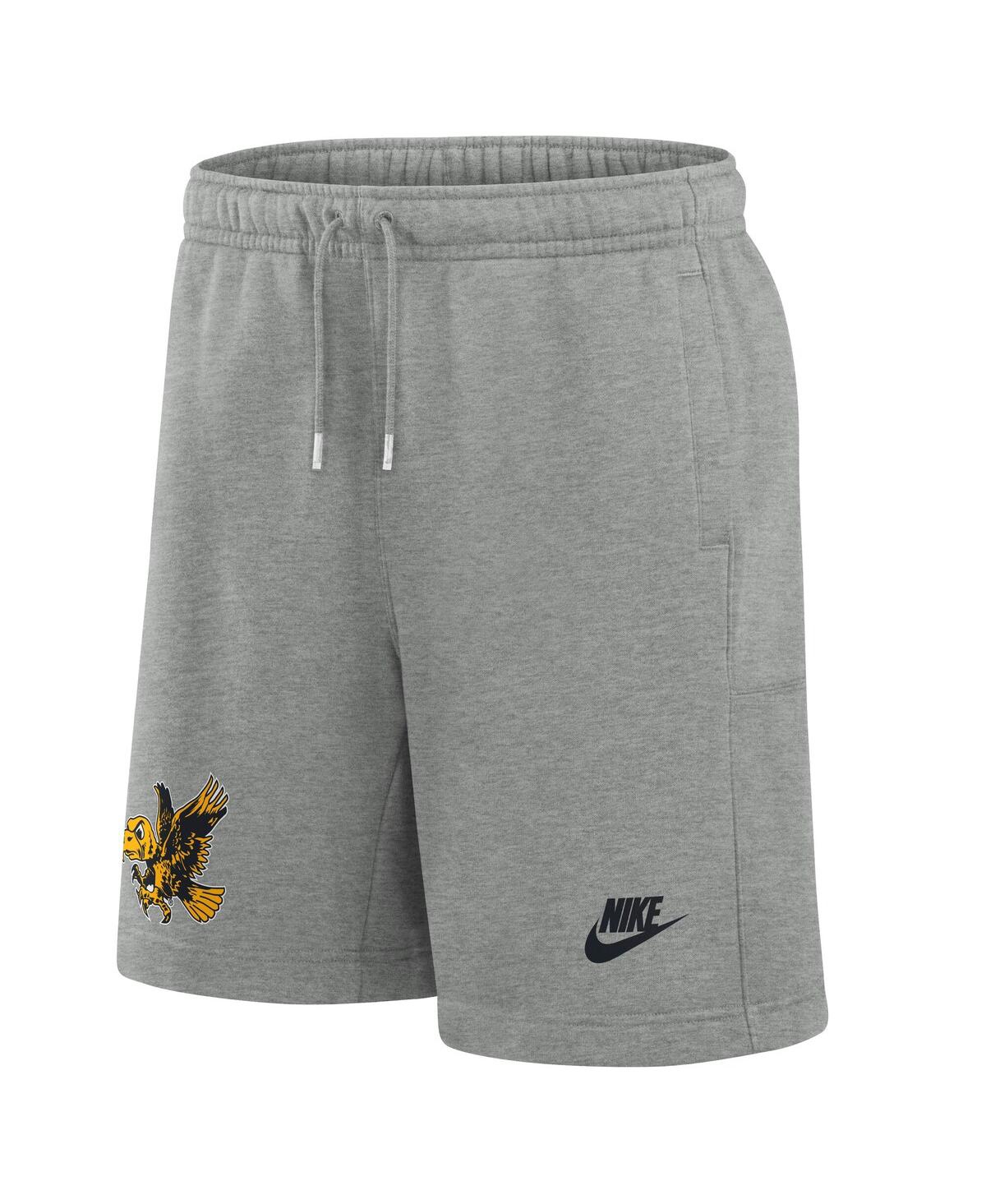 Nike Men's Heather Gray Iowa Hawkeyes Legacy Fleece Essential Shorts In Gray