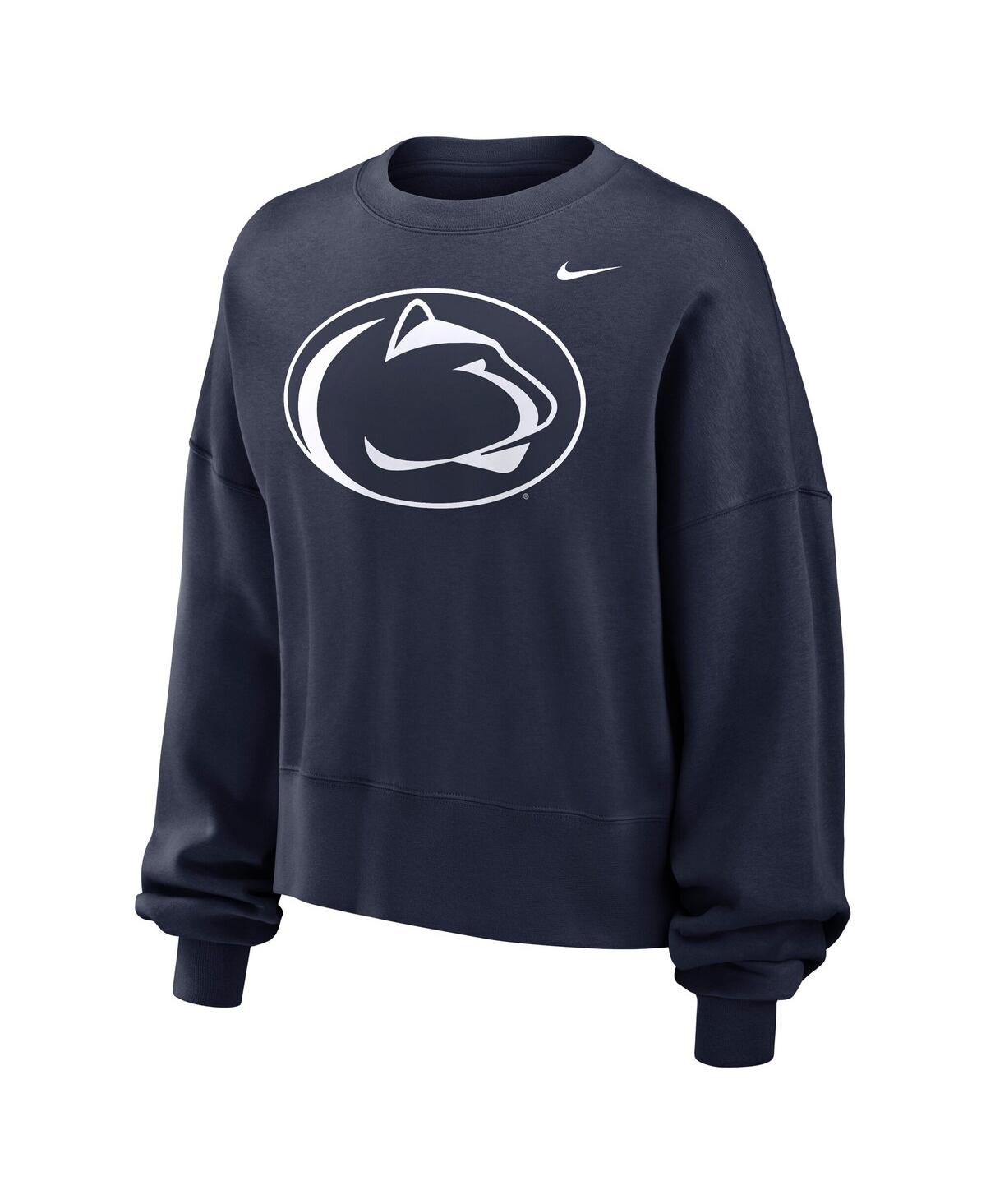 Nike Women's Navy Penn State Nittany Lions Oversized Essential Pullover Sweatshirt In Navy