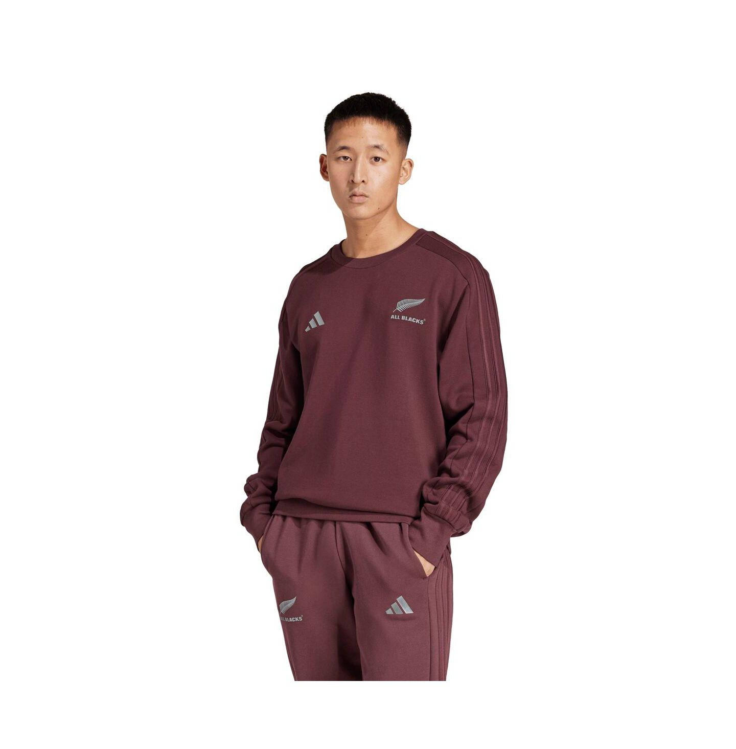 Мужская толстовка adidas Maroon New Zealand Rugby All Blacks Pullover — фото 1