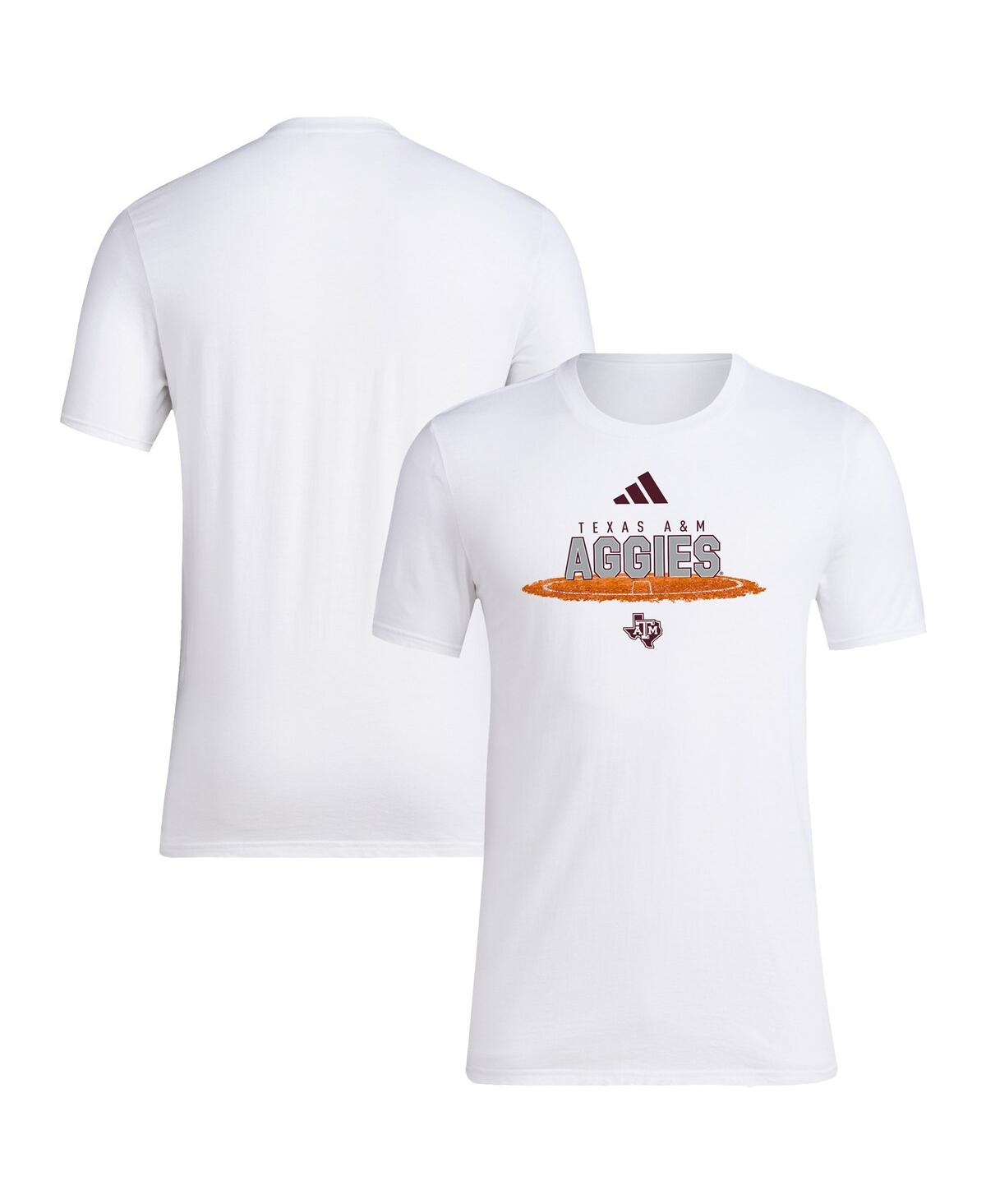 Adidas Originals Men's White Texas A M Aggies Softball Pitcher's Circle T-shirt In Gold
