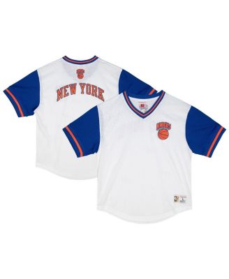 Mitchell & Ness - Men's White New York Knicks Fashion Mesh V-Neck Top