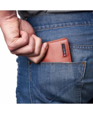 Mens Commuter RFID Bifold Wallet 2 ID Windows Divided Bill Section