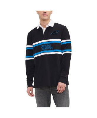 Tommy Hilfiger - Men's Black Carolina Panthers Cory Varsity Rugby Long Sleeve T-Shirt