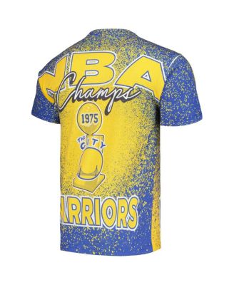Men's Gold Golden State Warriors Hardwood Classics 1975 NBA Champions Champ City T-Shirt