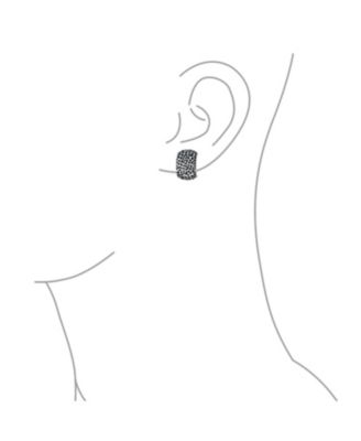 Fashion Speckle Hammered Leopard Half Hoop Clip On Earrings Matte Silver Gold Plated For Non Pierced Ears