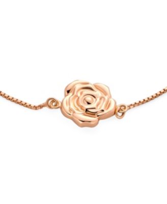 Delicate Garden Flower Open Slide Bolo Style Bracelet Plated .925 Sterling