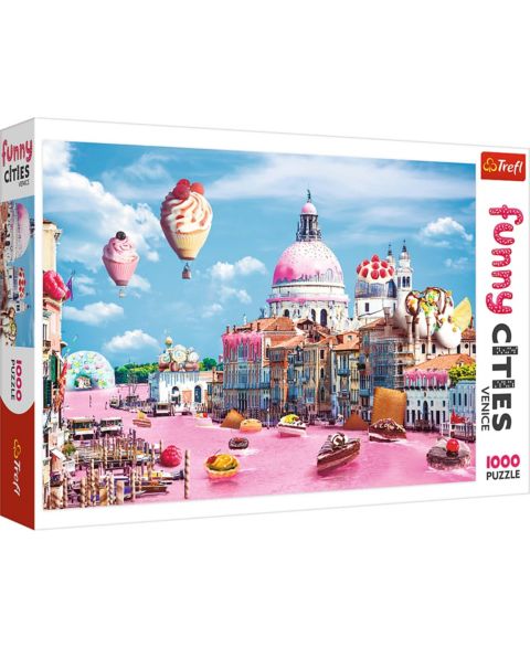 Детский пазл Trefl Funny Cities Sweets in Venice 1000-Piece Puzzle, Ages 12+, цвет: Разноцветный
