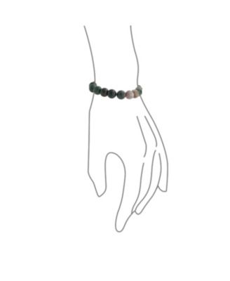 Mala Earth Stone Multi Color Round Jasper Bead Strand Stretch Bracelet