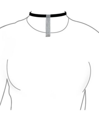 Choker Velvet Rhinestone Dangle Waterfall Fringe Prom Holiday Evening Necklace