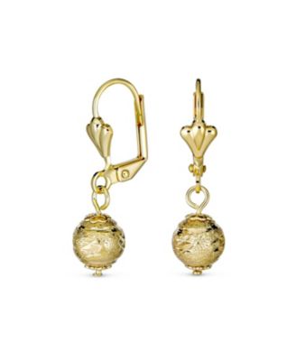 Elegant Stunning Spheres Light Weight Dangle Lever back Round Ball Drop Earrings Plated Brass