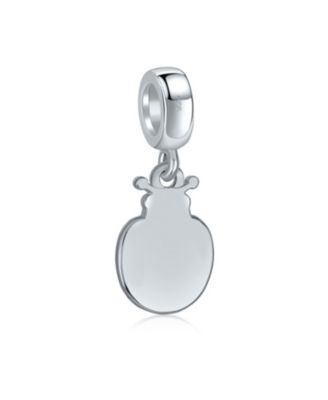 Lucky Ladybug Insect Gardener Dangle Charm Bead .925 Sterling